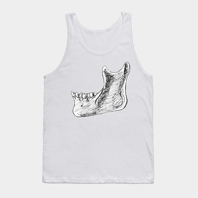 Pen and Ink Mandible Sketch Tank Top by emadamsinc